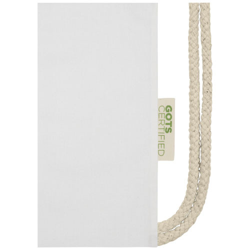 Plecak ściągany sznurkiem Orissa z bawełny organicznej z certyfikatem GOTS o gramaturze 140 g/m² Biały 12061201 (2)