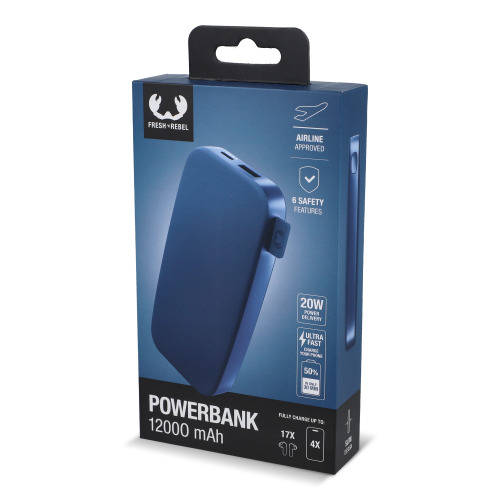 2PB12100 | Fresh 'n Rebel Powerbank 12000 mAh USB-C Szybkie ładowanie 20W Niebieski LT49402-N0011 (2)