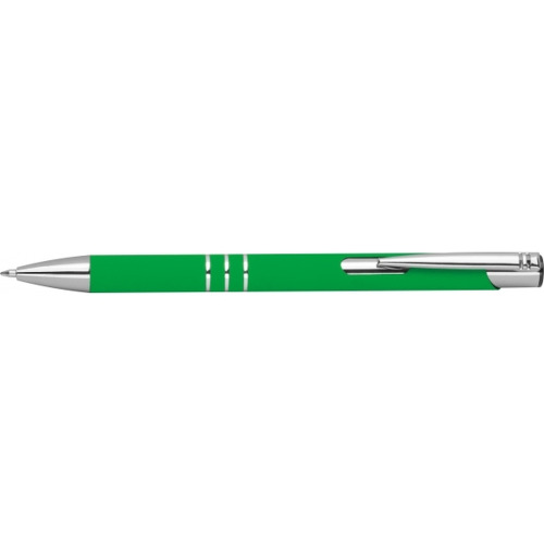 Długopis z aluminium z recyklingu półżelowy soft touch DUNMORE Zielony 399109 (1)