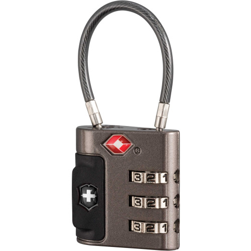 Kłódka na szyfr TRAVEL SENTRY® APPROVED CABLE LOCK, szara Szary 31170101 