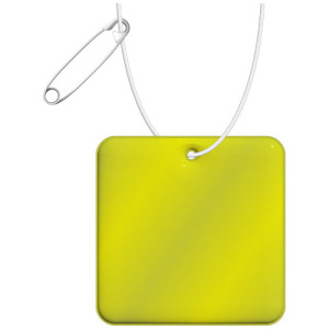 RFX™ reflective odblaskowa zawieszka z PVC, kwadrat Neonowy żółty