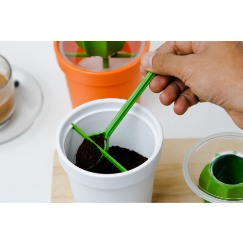 Pojemnik z łyżeczką na kawę kaktus Cacnister Biały QL10280-WH-GN (8)