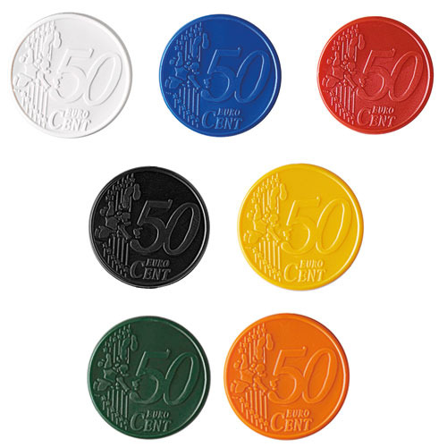 Plastikowy żeton do wózka 0,50 € / Coin 50 Biały IP14083300 (2)