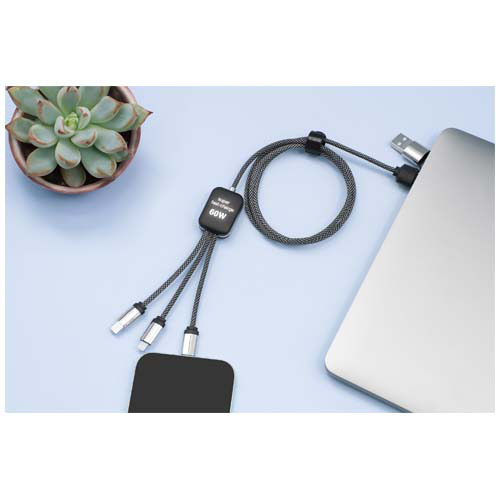 SCX.design C33 kabel do ładowania typu C o mocy 60 W z podwójnym podświetlanym logo Melanż czarny 2PX21390 (8)