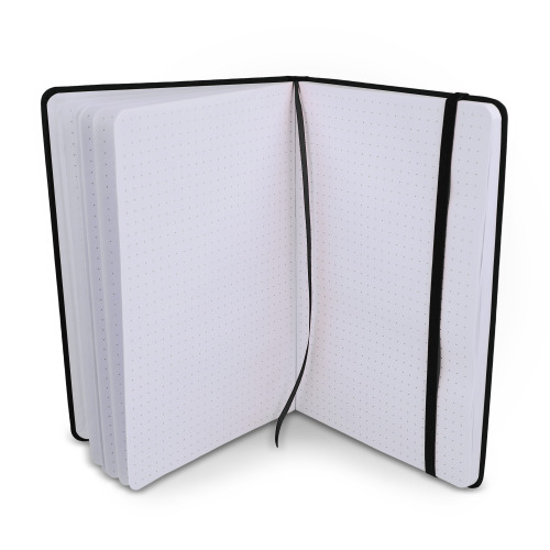 Notatnik A5 PU z kartkami papieru w kropki Czarny LT92064-N0002 (1)