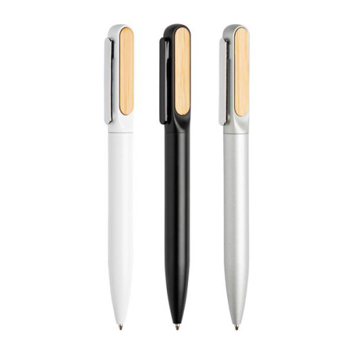 Metalowy długopis z babusowym detalem / Bamtwist Czarny IP13152111 (3)