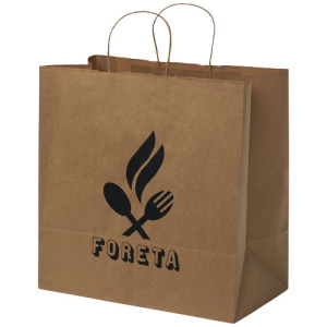 Torba z papieru Kraft ze skręconymi uchwytami – 34 x 20 x 35 cm Kraftowy brąz