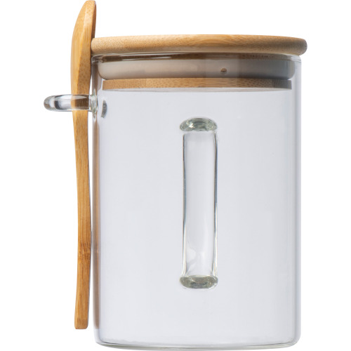 Kubek szklany z łyżeczką JACKSON 420 ml Przeźroczysty 322466 (2)