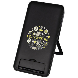 Bezprzewodowa ładowarka indukcyjna Loop o mocy 10W z tworzywa sztucznego pochodzącego z recyklingu ze stojakiem na telefon