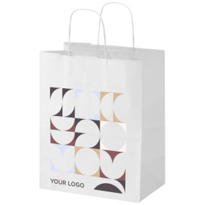 Kraft torba papierowa 80–90 g/m2 ze skręcanymi uchwytami — 25 x 15 x 32 cm