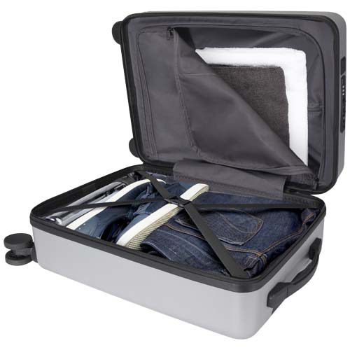 Rover Pro twarda walizka na kółkach z tworzyw sztucznych pochodzących z recyklingu z certyfikatem GRS o wysokości 51 cm i poj Srebrny 13008781 (6)