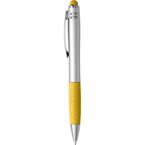 Długopis, touch pen z lampką żółty V1796-08 