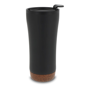 Kubek o podwójnych ściankach z korkową podstawą 480ml Czarny