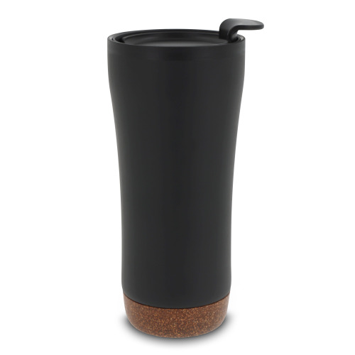 Kubek o podwójnych ściankach z korkową podstawą 480ml Czarny LT98848-N0002 