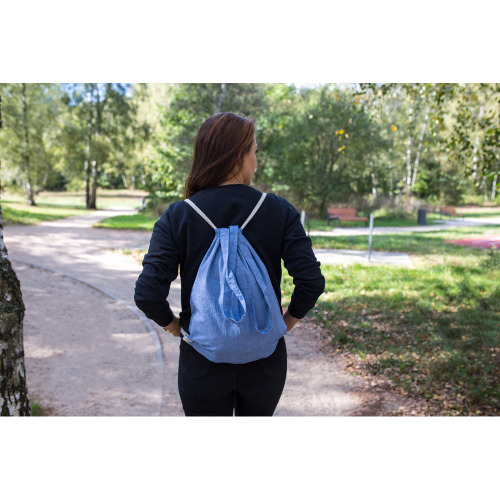 Worek ze sznurkiem i torba na zakupy z bawełny z recyklingu, 2 w 1 | Jamarion Zielony V2149-06 (1)