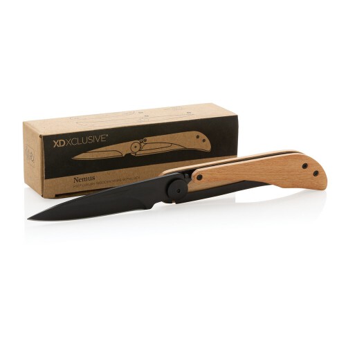 Drewniany nóż składany, scyzoryk Nemus brązowy P414.039 (9)