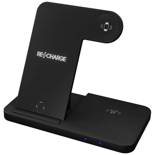 SCX.design W28 bezprzewodowa baza ładująca 3 w 1 ze stojakiem na telefon Czarny 2PX13590 