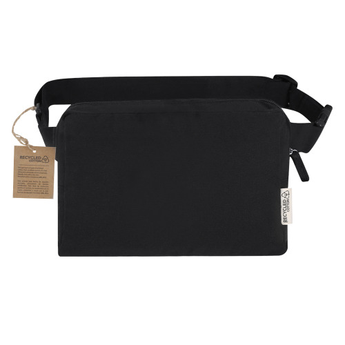 Saszetka zapinana w pasie z płótna z recyklingu Czarny VA659-03 (6)