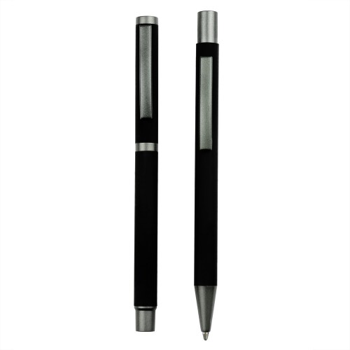 Zestaw piśmienny, długopis i pióro kulkowe czarny V1957-03 (3)