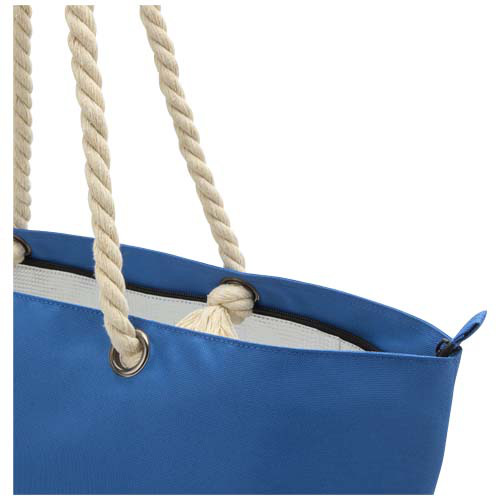 Panama torba termiczna na plażę z uchwytami ze sznurka wykonana z materiałów z recyklingu z certyfikatem GRS Błękit królewski 13007953 (6)