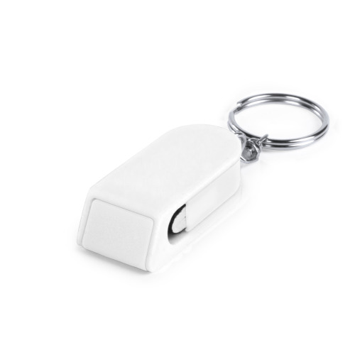 Brelok, czyścik do ekranu, stojak na telefon Biały V8433-02 