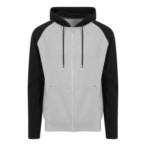 Bluza Raglanowa Bawełniana Czesana - Heather Grey & Jet Black
