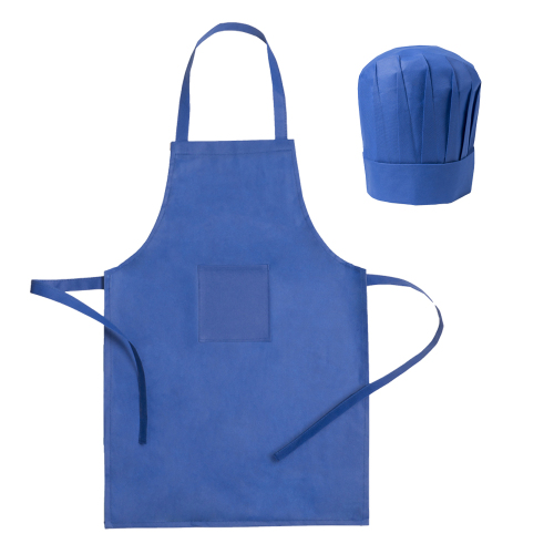 Fartuch kuchenny i czapka kucharska niebieski V9542-11 (3)