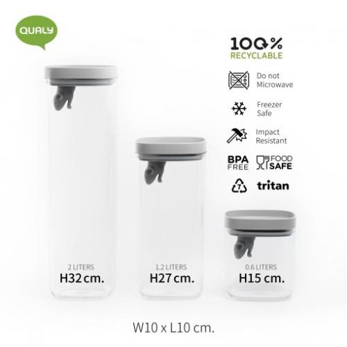 Pojemnik Lucky Mouse 1,2l Szary QL10346-CL-GY (1)