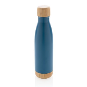 Butelka termiczna 700 ml, bambusowy element niebieski