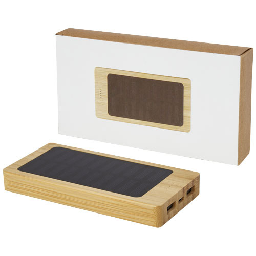 Alata 8000 mAh bambusowy powerbank z ogniwami słonecznymi Beżowy 12425702 (7)