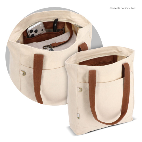 Torba Canvas InSideOut Reuuz 33 x 42 x 10 cm Ecru / brązowy LT57116-N5451 (6)