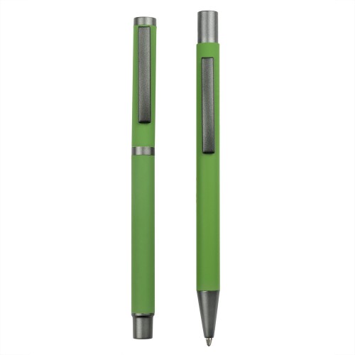 Zestaw piśmienny, długopis i pióro kulkowe zielony V1957-06 (3)