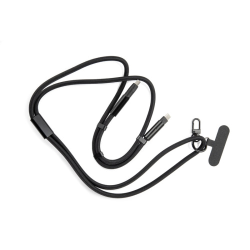 Smycz do telefonu z funkcją ładowania 60W CHARD Czarny 09180-02 