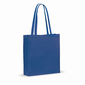 Torba z bawełny z recyklingu z dnem 140g/m² 38x10x42cm Niebieski