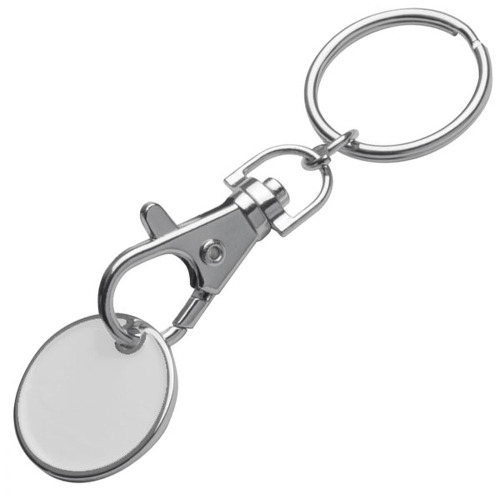 Brelok metalowy z żetonem ARRAS Biały 047706 