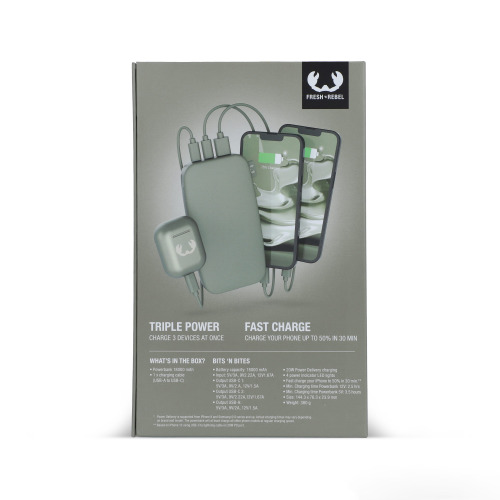 2PB18100 | Fresh 'n Rebel Powerbank 18000mAh USB-C Fast Charging 20W Dried Green LT49403-N0049 (3)