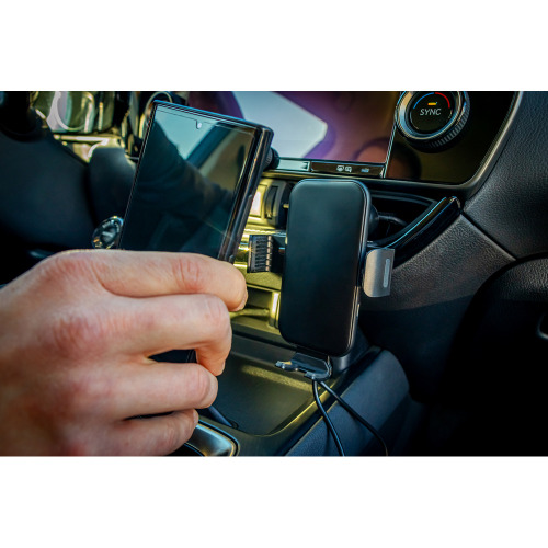 Samochodowy uchwyt do telefonu, ładowarka bezprzewodowa 15W | Skyler Czarny V0050-03 (8)