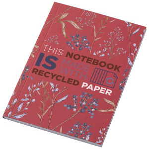 Notatnik A6 Novella Austen z miękką okładką z materiału z recyklingu, 50 kartek Czerwony