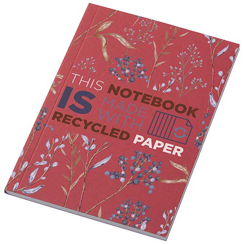 Notatnik A6 Novella Austen z miękką okładką z materiału z recyklingu, 50 kartek Czerwony 21026321 