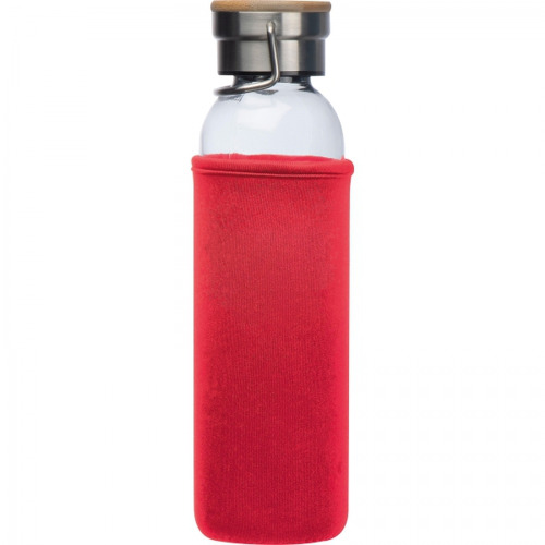 Butelka szklana z pokrowcem 600 ml RAMONA Czerwony 6318105 (5)