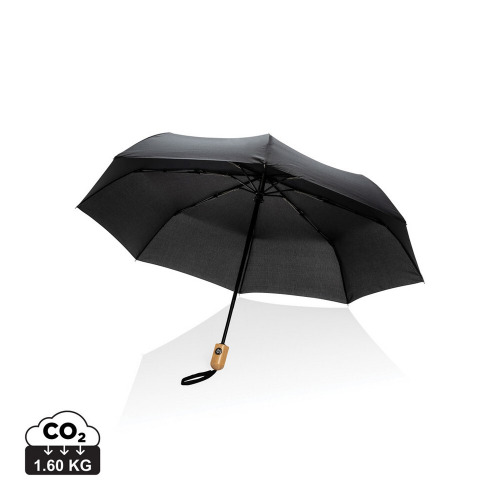 Bambusowy parasol automatyczny 21" AWARE™ RPET Czarny P850.611 