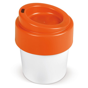 Kubek termiczny z pokrywką 240 ml Biały / pomarańczowy