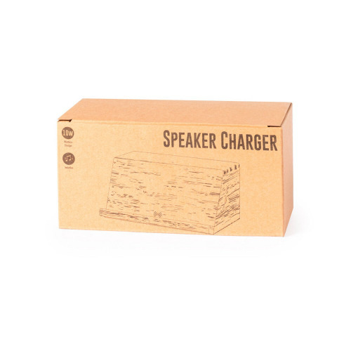 Bambusowy głośnik bezprzewodowy 3W, bezprzewodowa ładowarka 10W Jasnobrązowy V8312-18 (1)