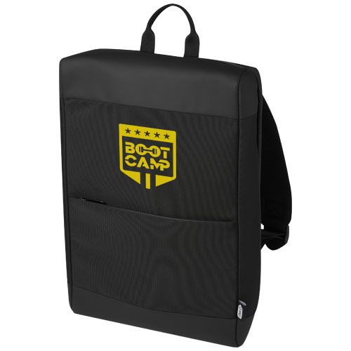 Rise plecak na laptopa o przekątnej 15,6 cali z tworzywa sztucznego pochodzącego z recyclingu z certyfikatem GRS  Czarny 12069790 (1)