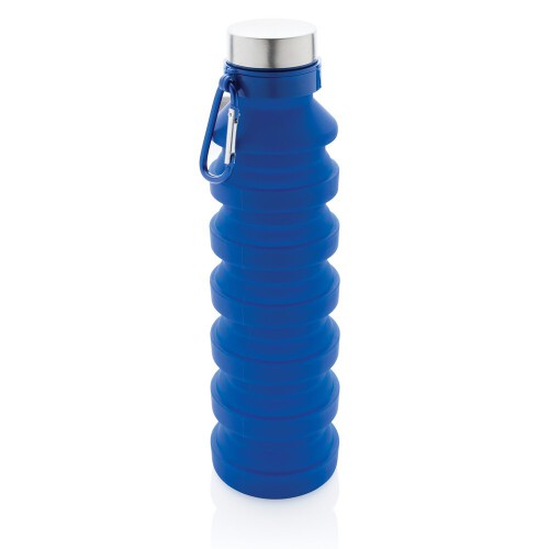 Składana butelka sportowa 550 ml z karabińczykiem niebieski P432.625 (5)