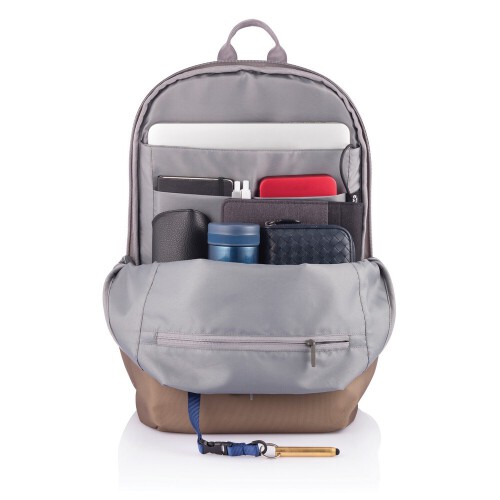 Bobby Soft, plecak na laptopa 15,6", chroniący przed kieszonkowcami, wykonany z RPET brązowy V0998-16 (8)