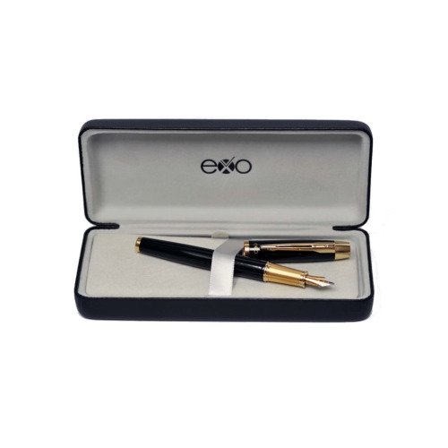 Pióro wieczne EXO Aries, czarny lakier, wykończenia złote, etui premium Czarny EXP1030.03GTFP-CZ 