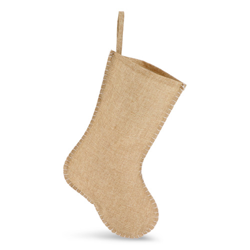 Pończocha świąteczna w stylu juty z ozdobnym szwem 40 cm Naturalny LT90275-N0094 