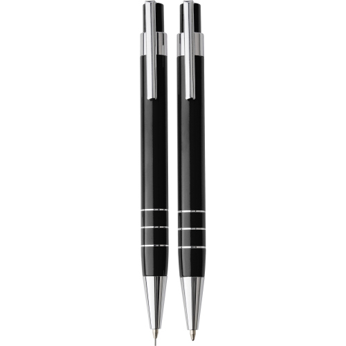 Zestaw piśmienny, ołówek mechaniczny i długopis czarny V1559-03 