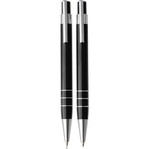 Zestaw piśmienny, ołówek mechaniczny i długopis czarny V1559-03 